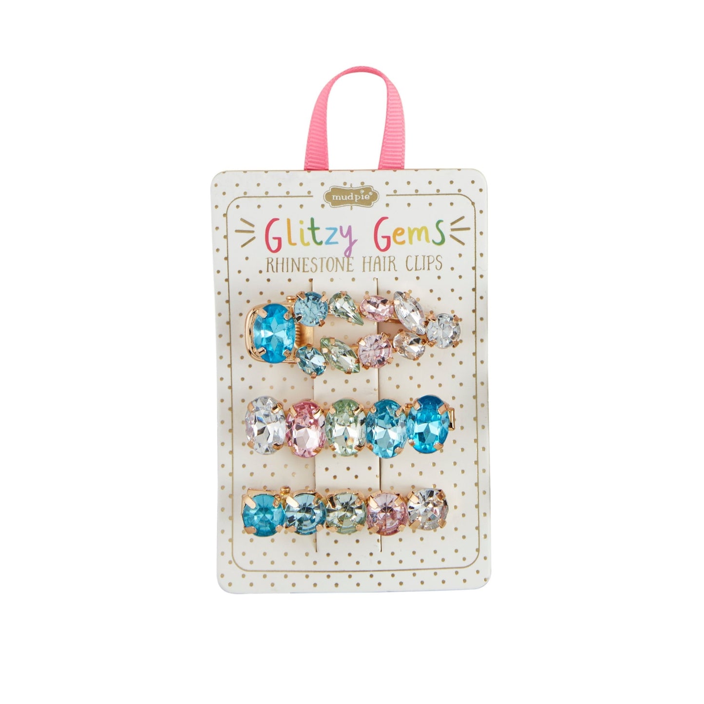 Blue Glitzy Gem Hair Clips