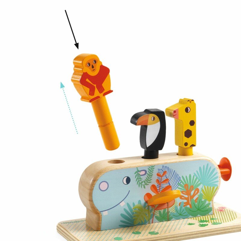 Multi Pop Wooden Spring Toy