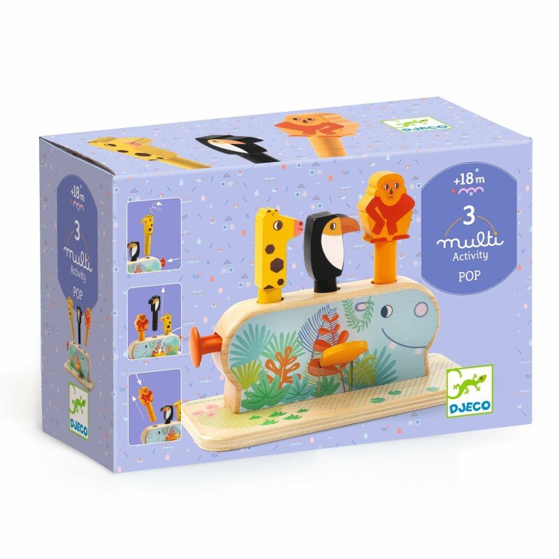 Multi Pop Wooden Spring Toy