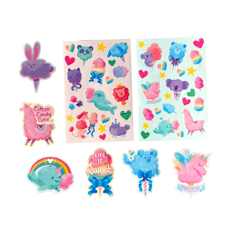 Stickiville Stickers: Fluffy Cotton Candy - Scented