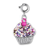 Gold Pink Glitter Cupcake Charm