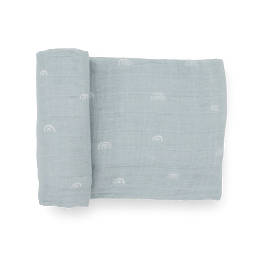 Blue Rainbow | Cotton Muslin Swaddle