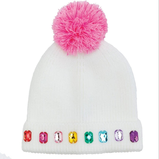 Rainbow Row Rhinestone Beanie Hat