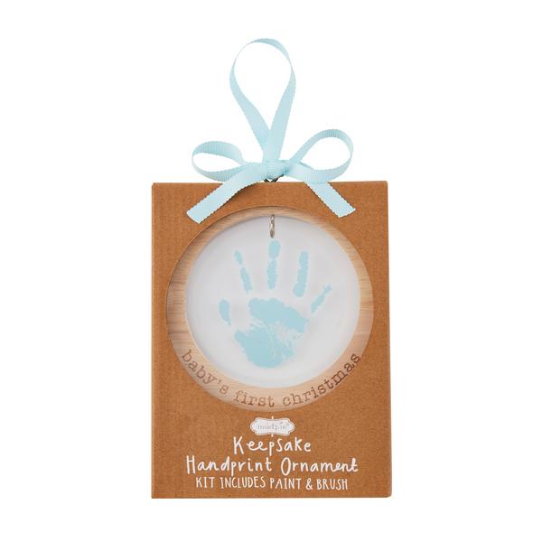 DIY Baby's First Handprint Ornament | Blue