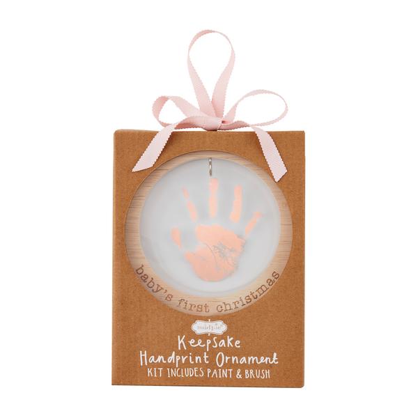 DIY Baby's First Handprint Ornament | Pink