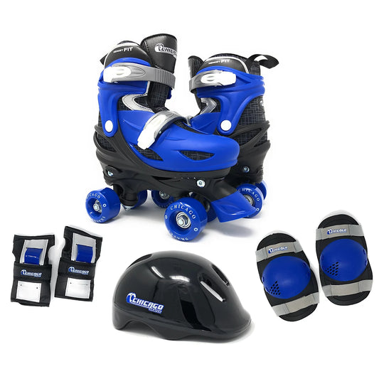 Quad Skate Combo Set w Safety Accessories | Blue