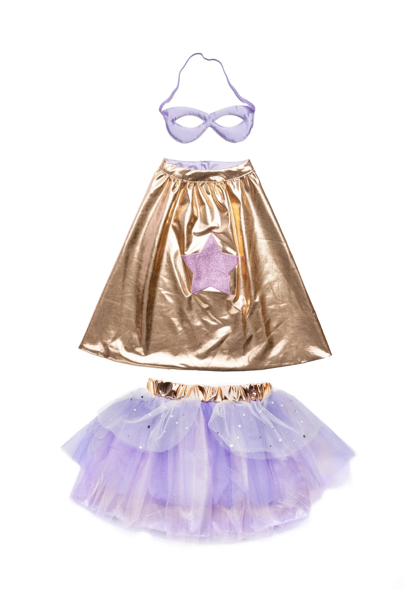 Super-duper Tutu, Cape, Mask / Rose Gold & Lilac / 3-4