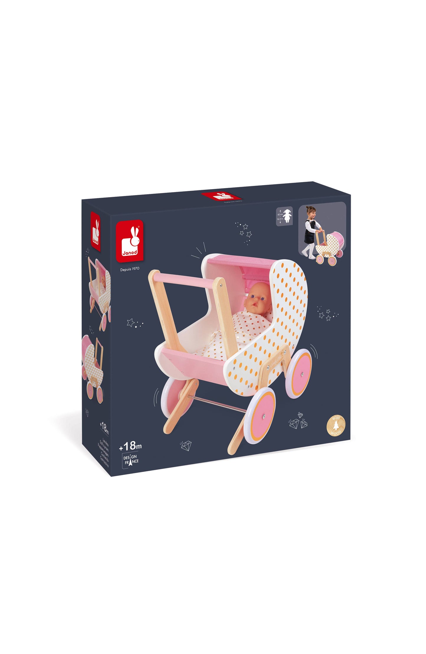 Candy Chic | Doll's Pram | Pretend Stroller | Imitation Toy