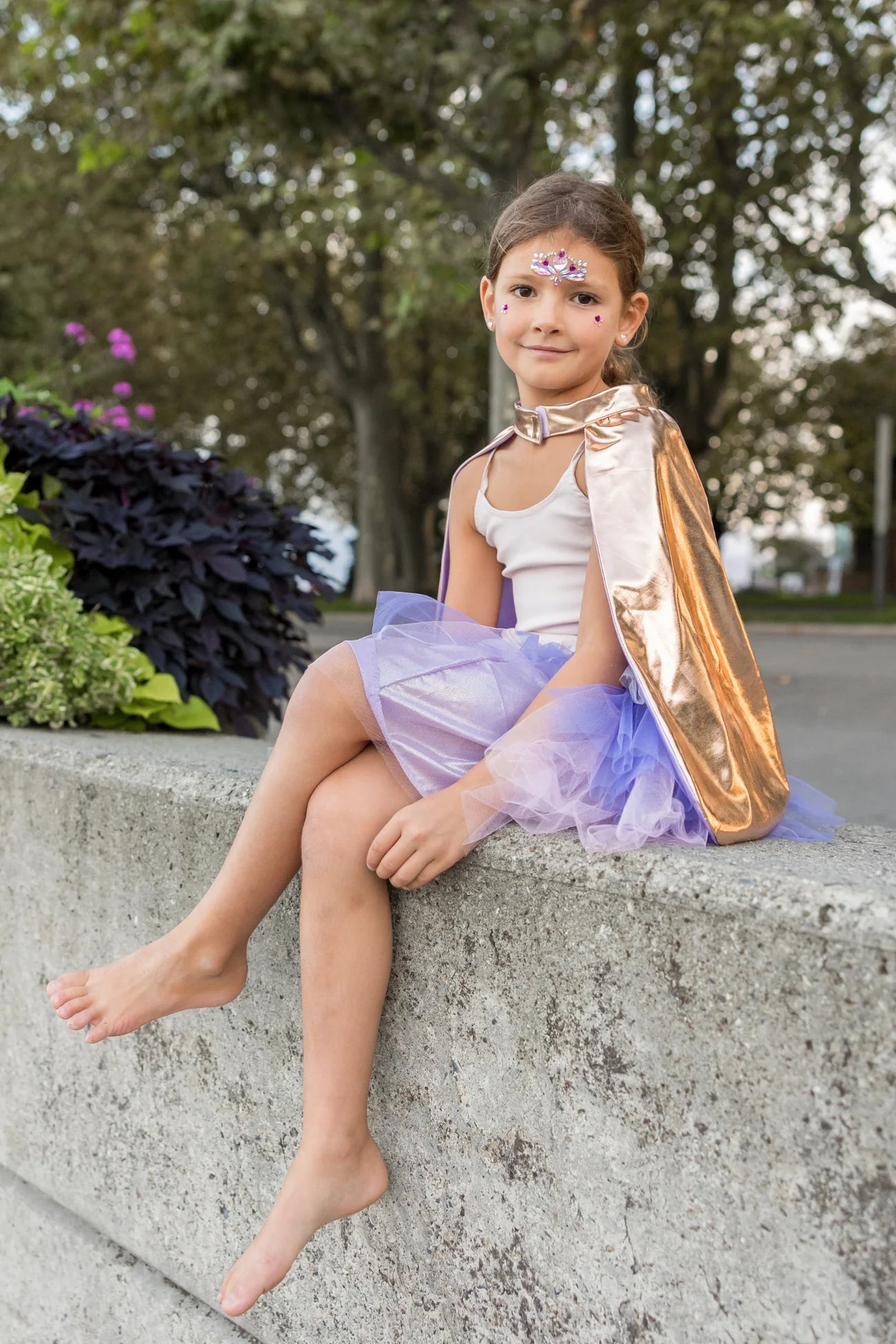 Super-duper Tutu, Cape, Mask / Rose Gold & Lilac / 3-4