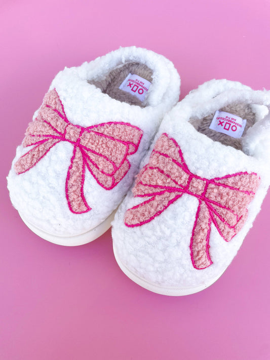 Pretty in Pink Bow Slippers