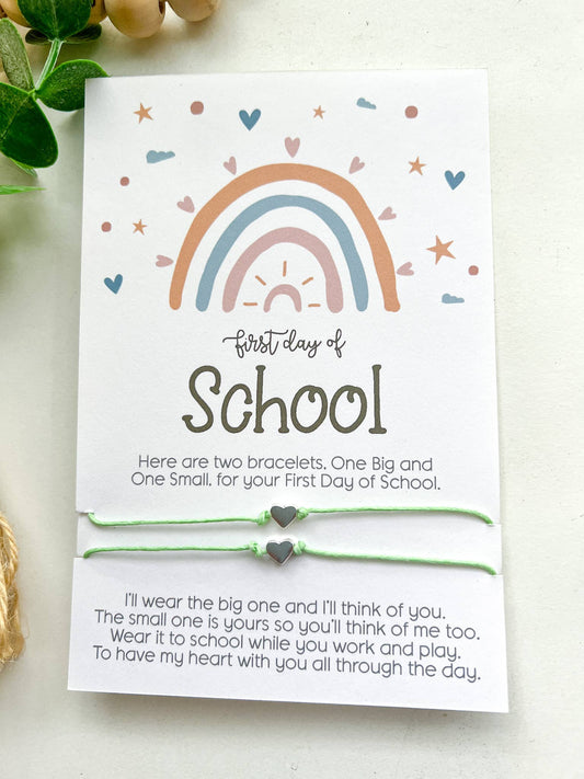 Back to School Wish Bracelet Boho Rainbow Mommy & Me : Aqua