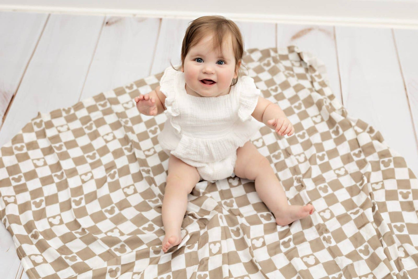 Checkered Mouse Muslin Blanket