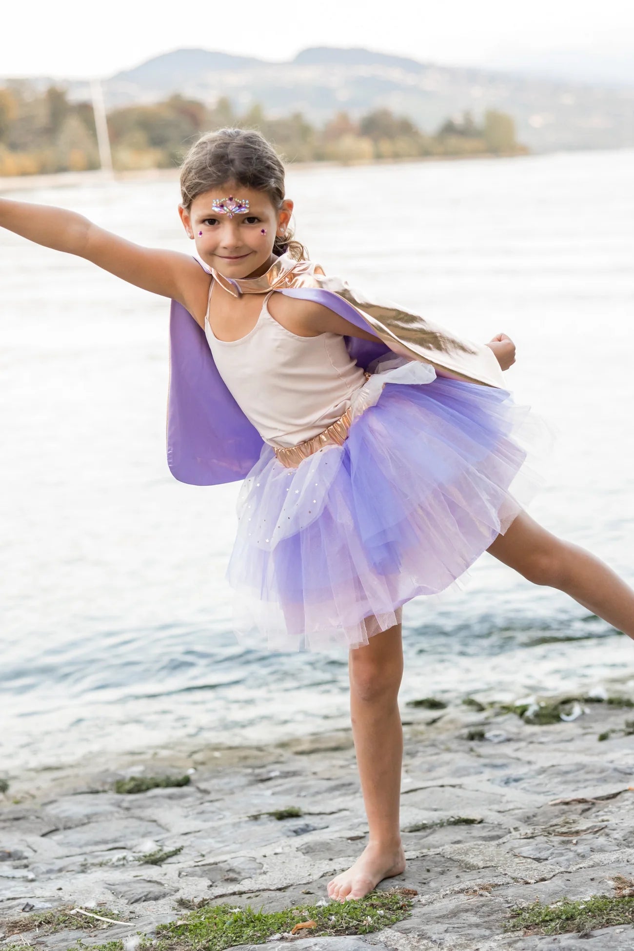 Super-duper Tutu, Cape, Mask / Rose Gold & Lilac / 3-4