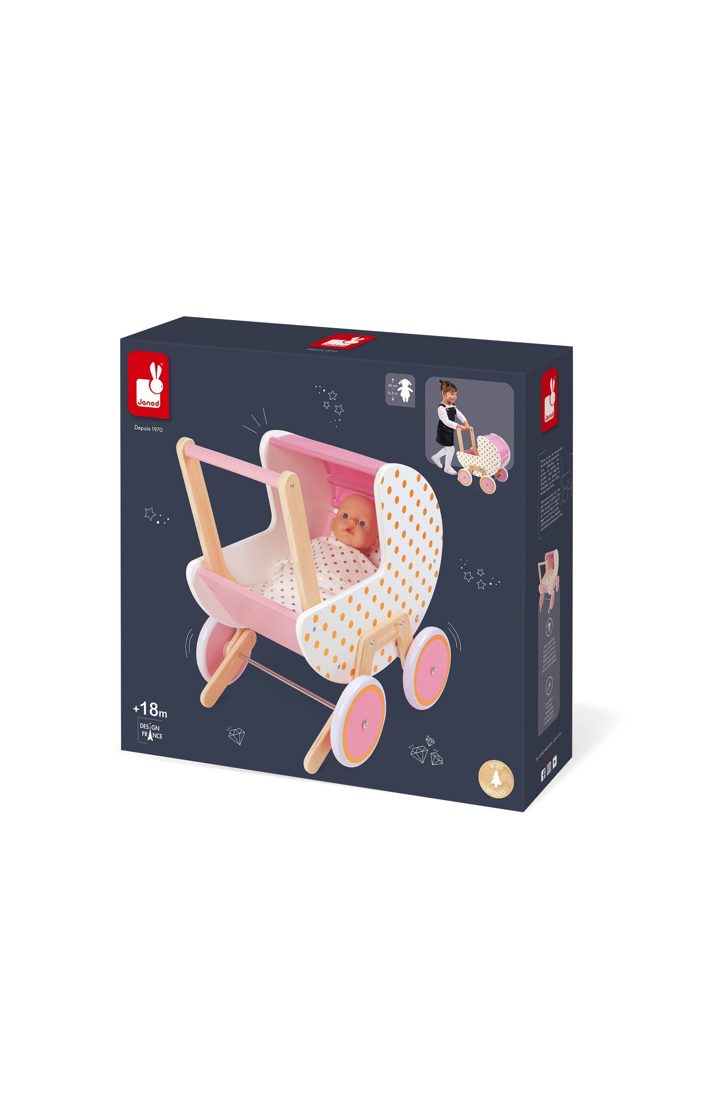 Candy Chic | Doll's Pram | Pretend Stroller | Imitation Toy