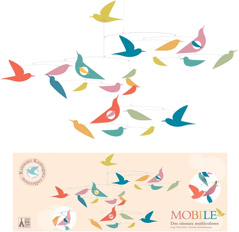 Multi-Colored Birds Mobile