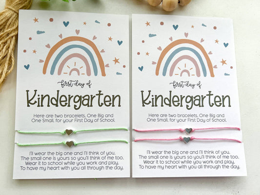 Kindergarten Back to School Wish Bracelet Rainbow Mommy & Me: Pink