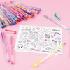 30 pc Scented Gel Pens + Color Your Own Sticker Sheet