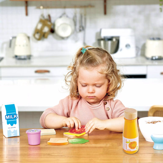 Delicious Breakfast Wooden Food Set