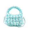 Quilted Scrunchies Cherry Printed Mini Hobo Crossbody Bag | Aqua Cherry Print Scrunch