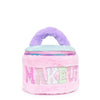 'Makeup' Colorblocked Plush Rounded Glam Bag
