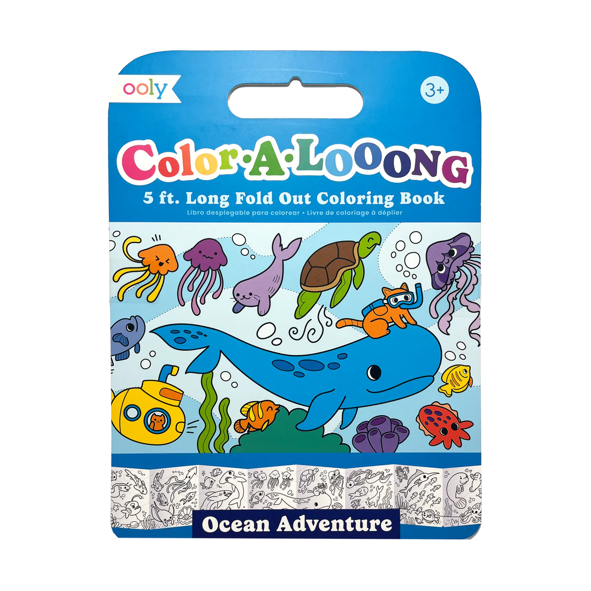 Color-A-Looong 5' Fold Out Kids Coloring Book - Ocean Adventure