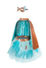Super-Duper Tutu w/ Mask & Cape Copper & Teal 4/6