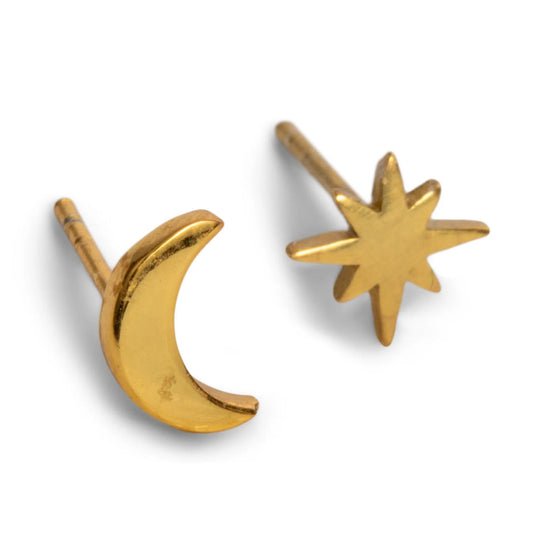 Ethic Goods Star and Moon Earrings