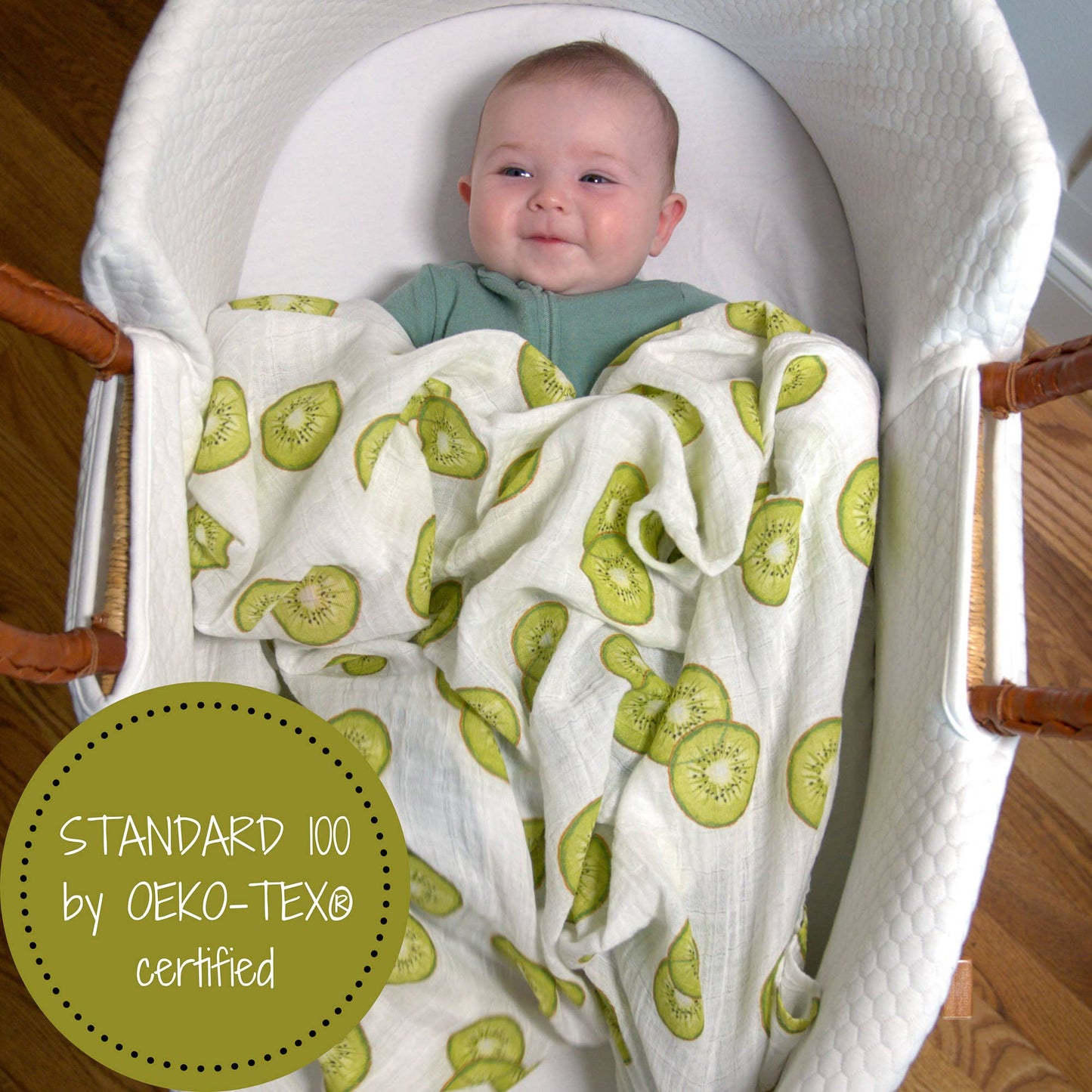 Kiwi To My Heart Baby Swaddle Blanket