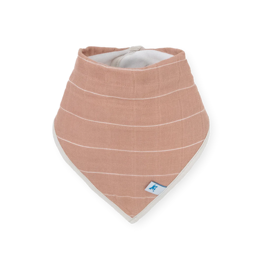 Mauve Stripe Cotton | Muslin Bandana Bib 4 pack