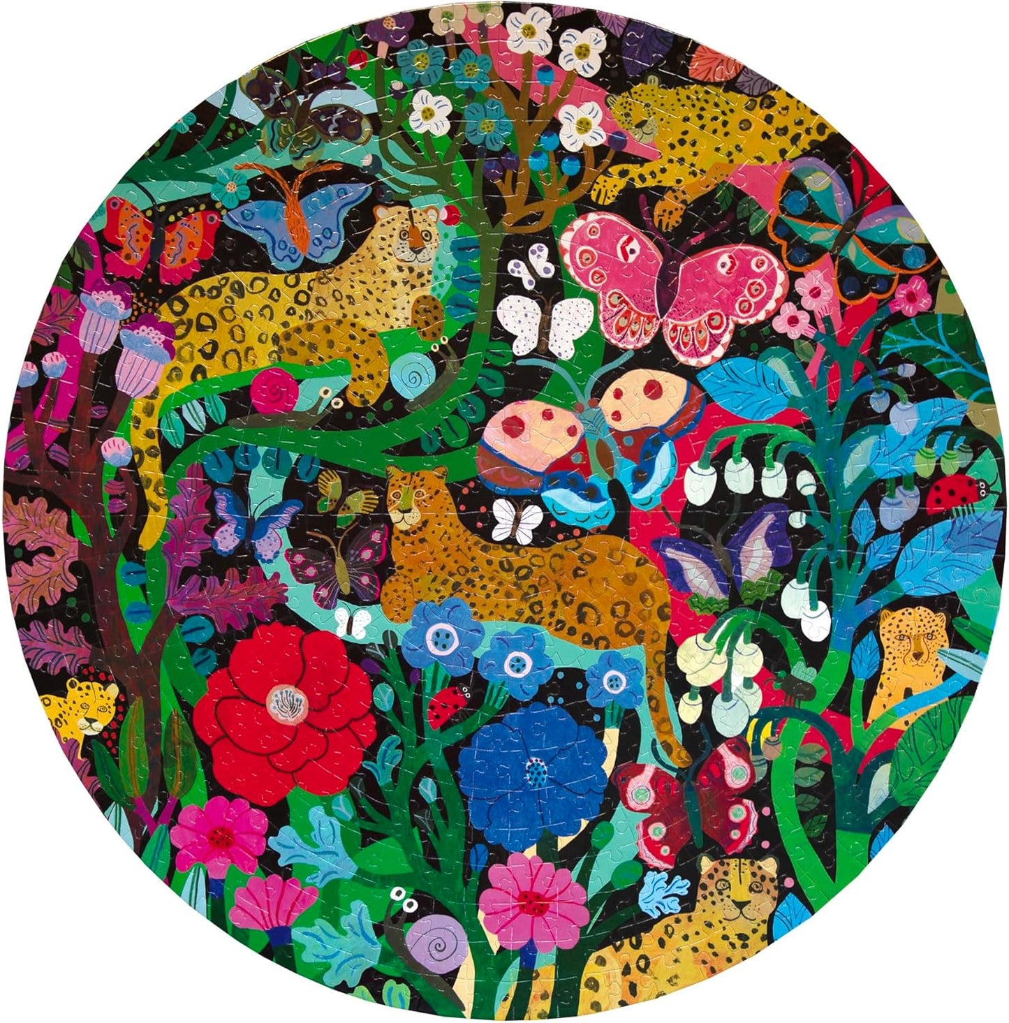 Jaguars & Butterflies 500pc Round Puzzle