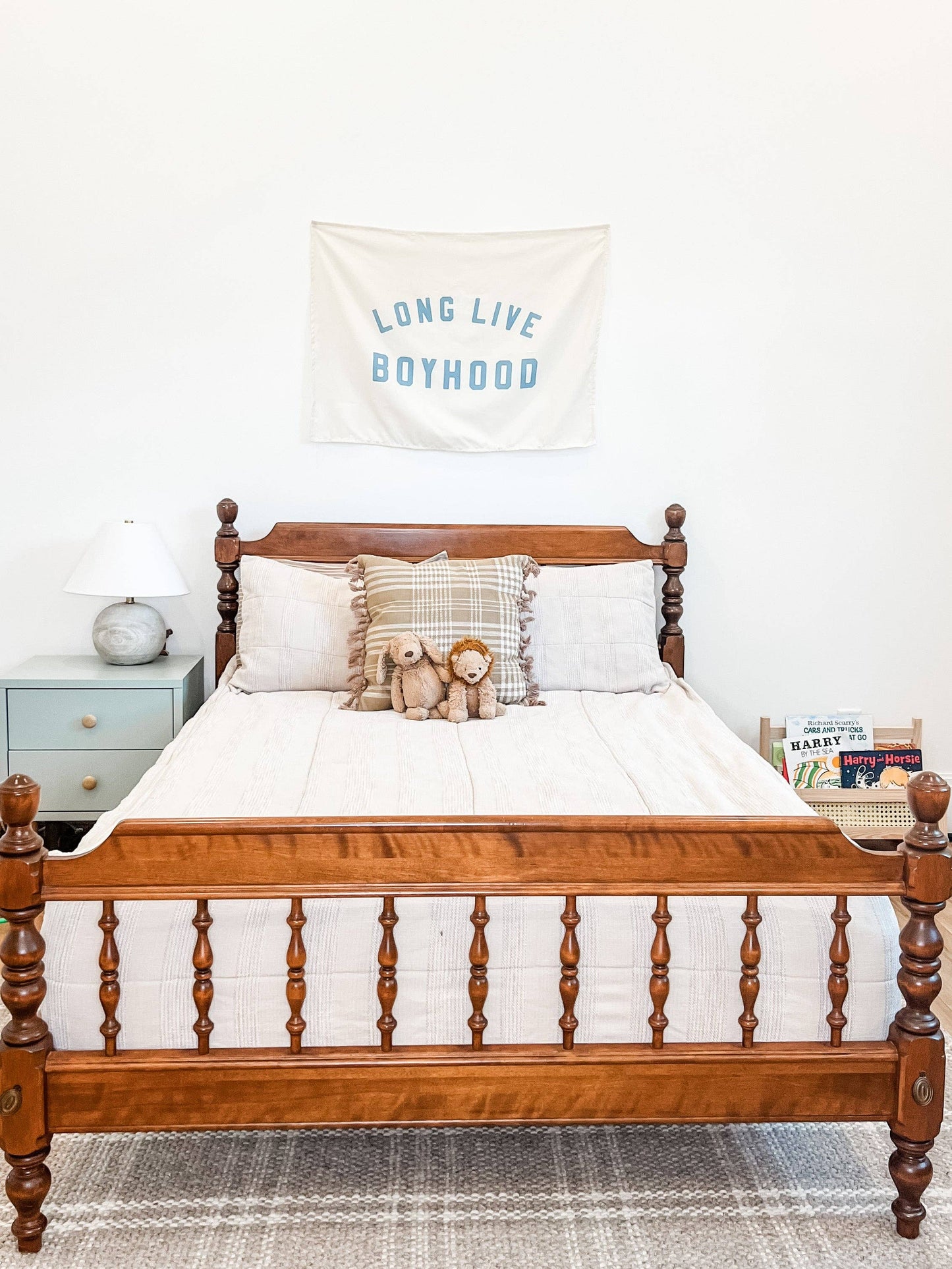 Natural + Ocean | Long Live Boyhood Banner | Mini 13x17"