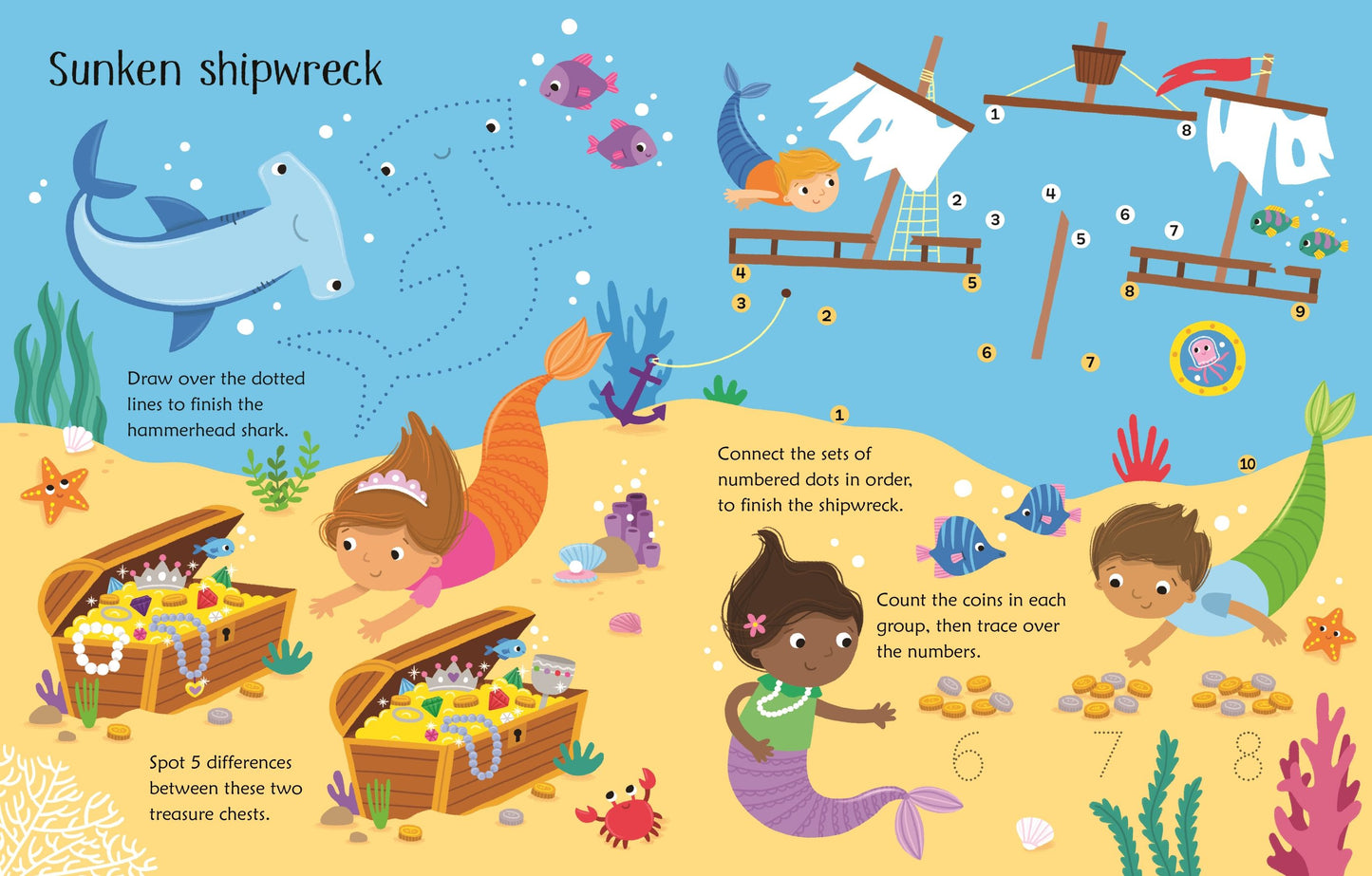 Wipe-Clean Mermaid Activities Book