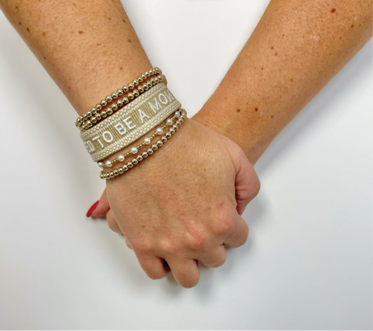 Blessed To Be A Mom Woven Bracelet