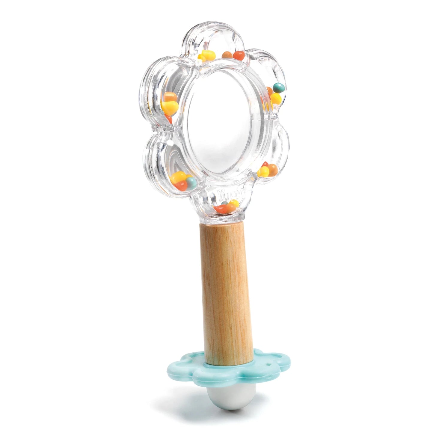 White Flower Baby Rattle