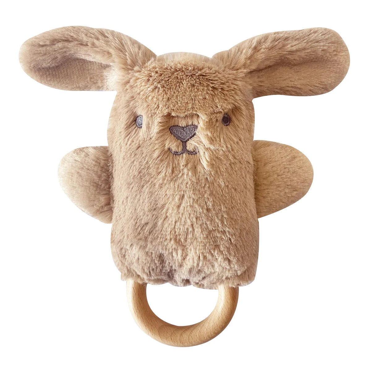 Bailey Caramel Bunny Soft Rattle Toy