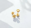 Classic Gold Kids Earrings: Paw Print