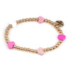 CHARM IT! Gold Pink Heart Stretch Bead Bracelet