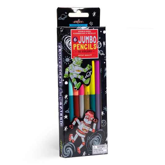 Silver Robot 6 Jumbo Special Pencils