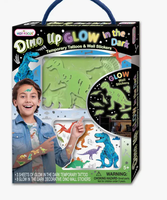 Dino Up Glow in Dark Tattoo Sticker Accessories