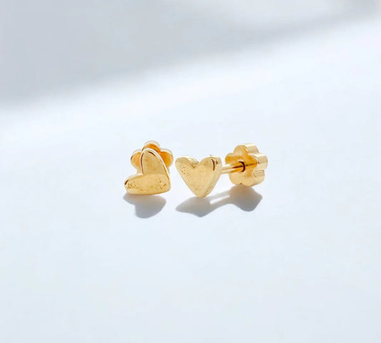 Classic Gold Kids Earrings: Hearts