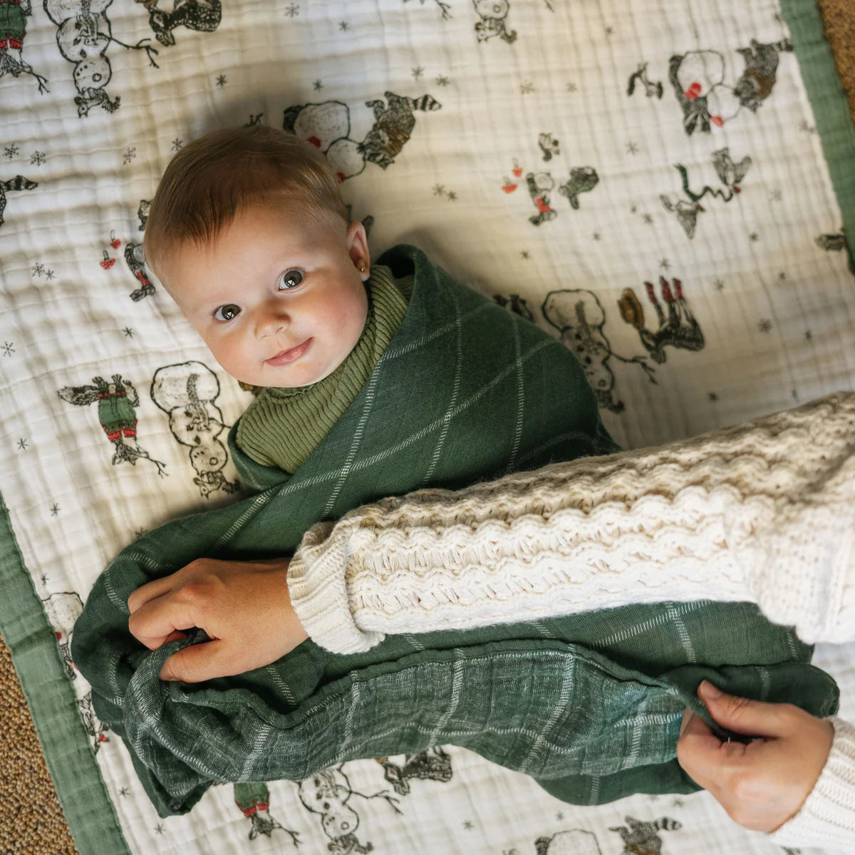 Evergreen Plaid | Cotton Muslin Swaddle