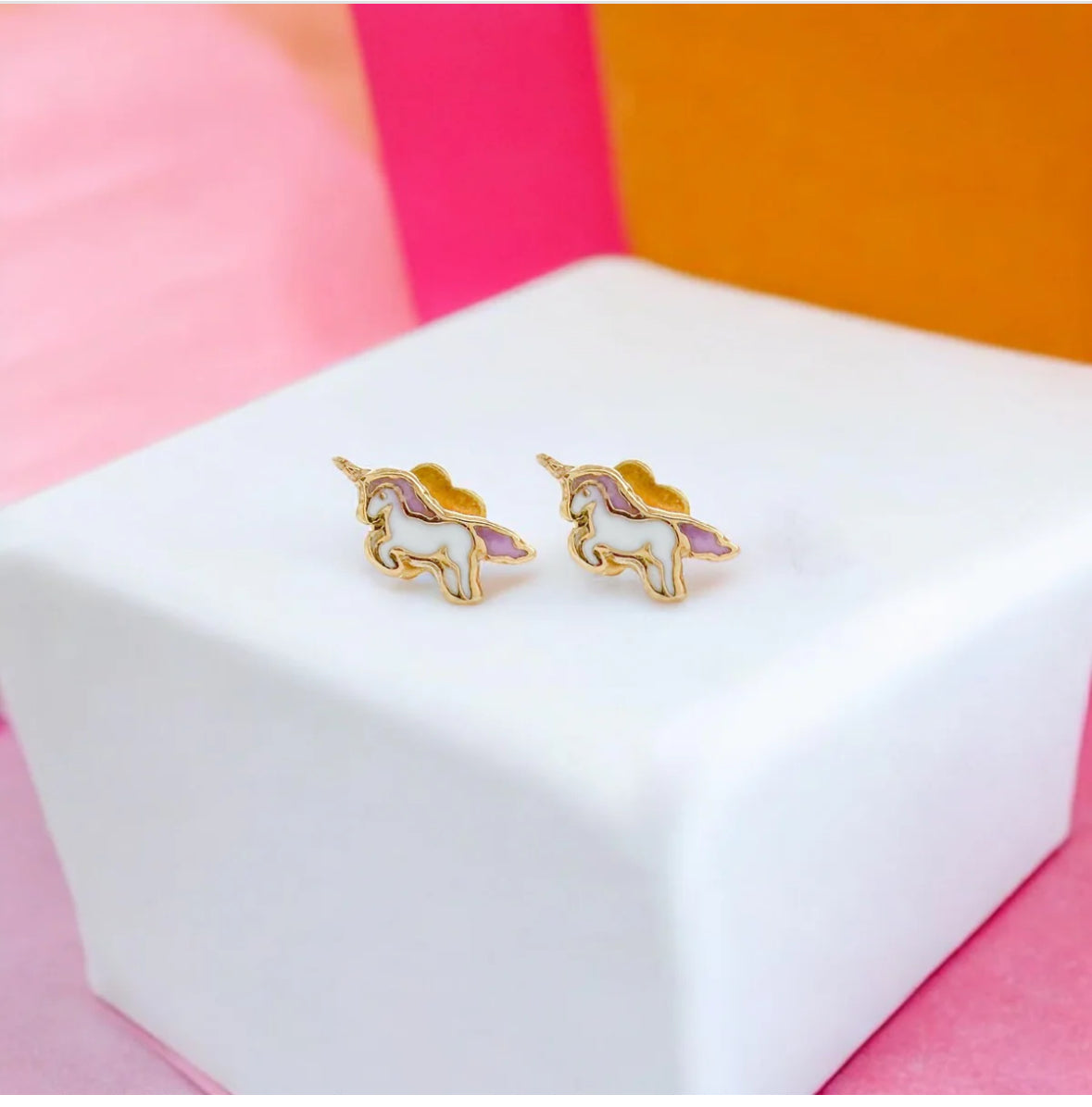 Classic Gold Kids Earrings: Unicorns