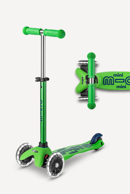 Micro Mini LED Scooter | Green/Blue