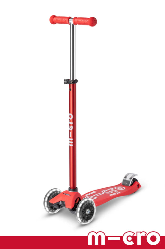 Micro Maxi Foldable LED Scooter - Berry Red