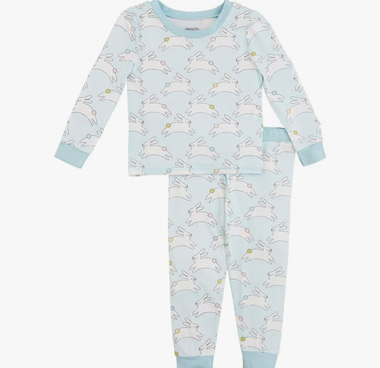 Blue Bamboo Bunny PJ Set