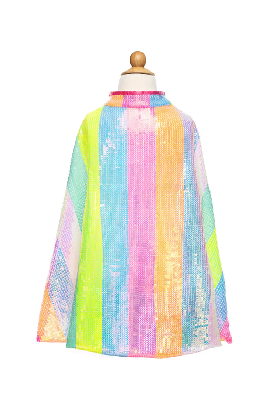 Rainbow Stripe Sequins Cape
