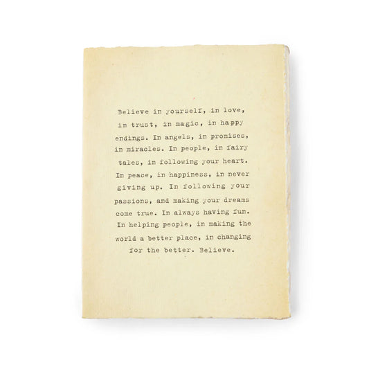 Large Deckled Edge Notebook Believe in Yourself