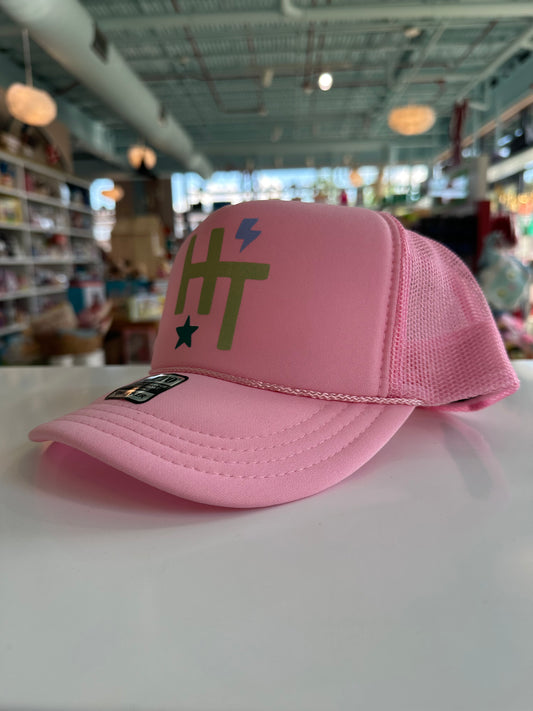 HT Cotton Candy Pink Hat with Green HT