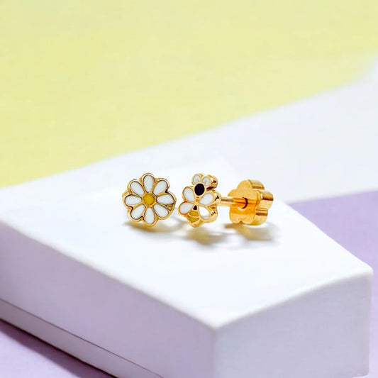 Classic Gold Kids Earrings: Bee & Daisy