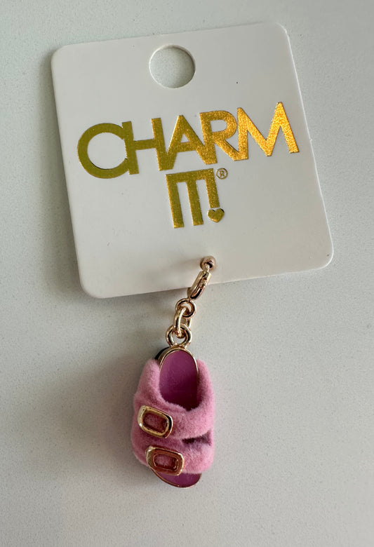 CHARM IT! Gold Furry Pink Sandal